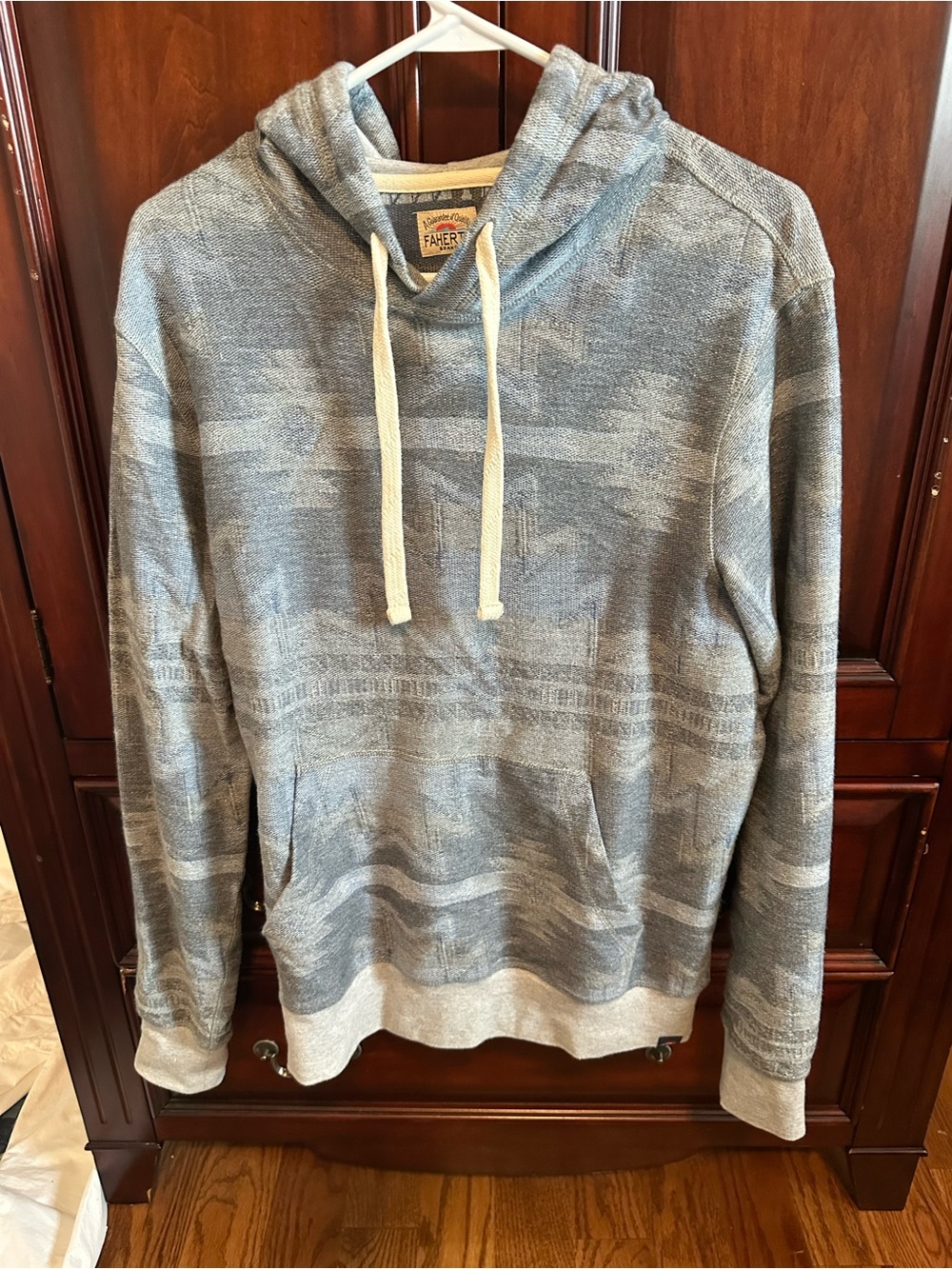 Faherty Men's Heathered Blue-Gray Hoodie
